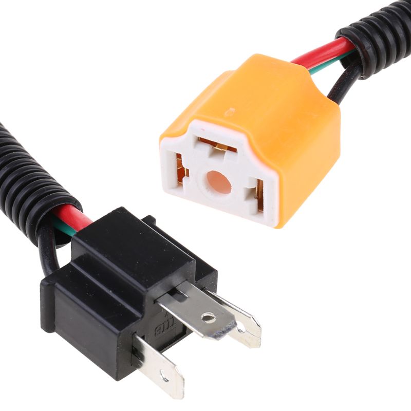 2 Đầu Cắm Dây Gốm H4 9003 Đầu Nối Cáp Đèn Pha Mới