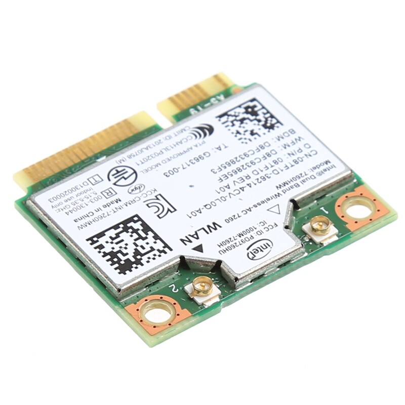 Thẻ PCI-E Mini Không Dây 4.0 Tương Thích Bluetooth Băng Tần Kép Cho Intel 7260 AC
