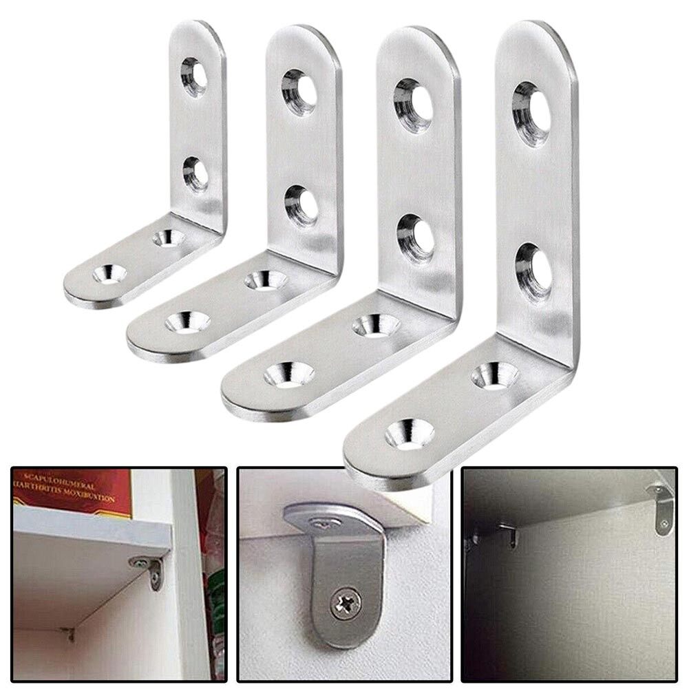 10Pcs L Shape Corner Brackets Solid Stainless Steel Angle Corner Brackets Right Angle Corner Stand