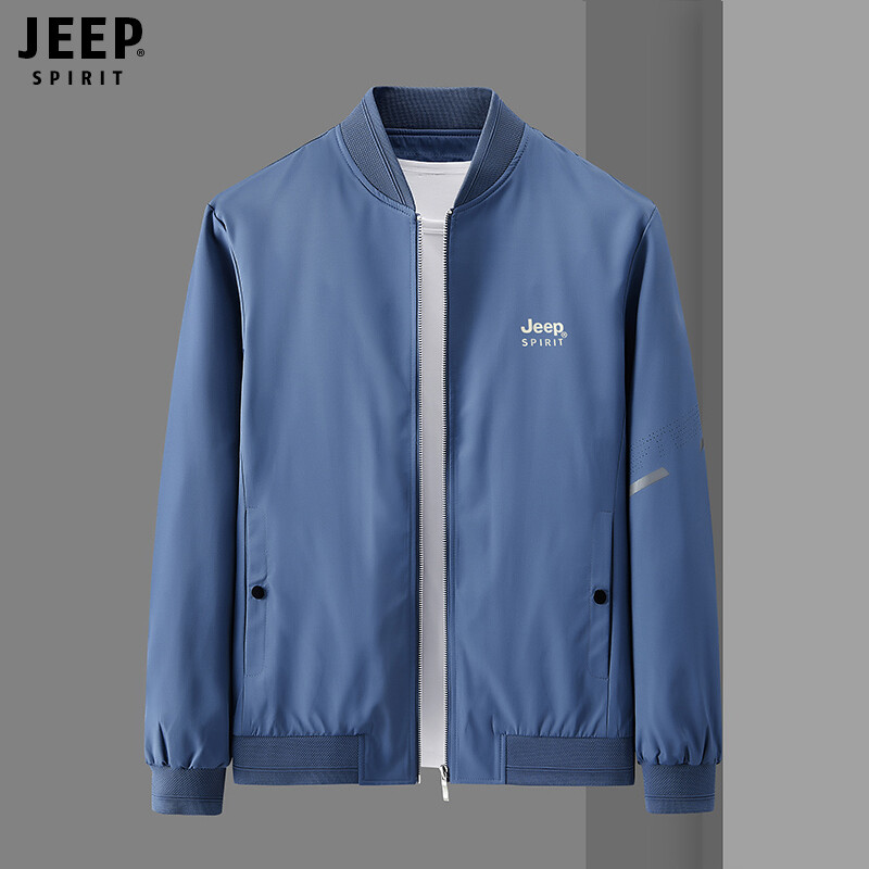 JEEP SPIRIT Men's Jacket Windproof Jacket Lightweight and Breathable Outdoor Casual Jacket Work Jacket