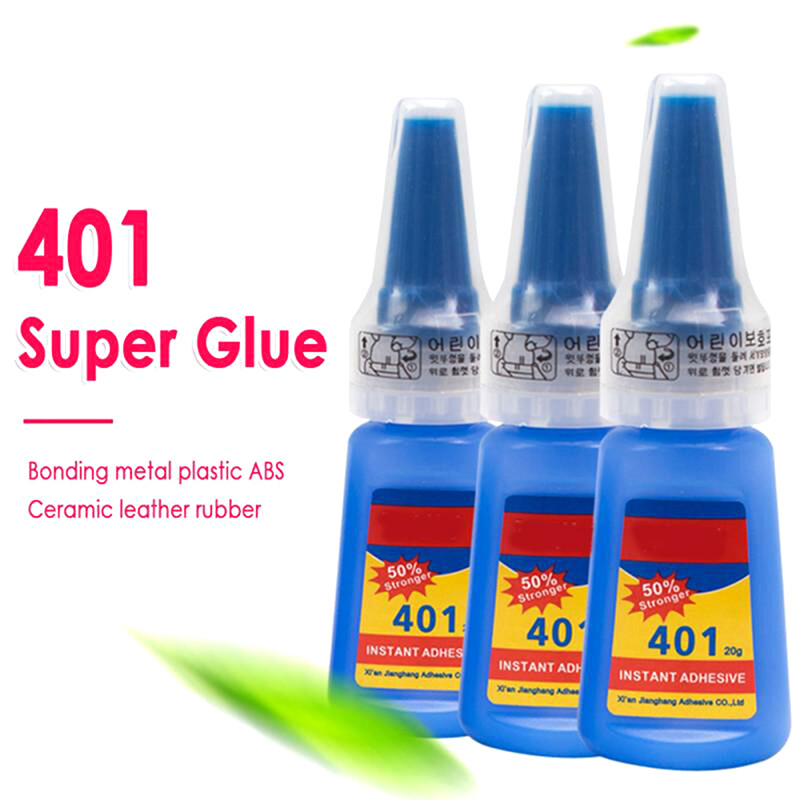 Fkend 20ml Liquid Super Glue 401 Instant Strong Glue Bond Leather DIY Adhesive Gel