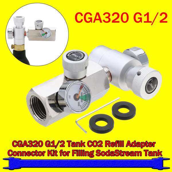 CGA320 G1/2 Xe Tăng CO2 Đổ Bộ Chuyển Đổi Bộ Kết Nối cho Làm Đầy SodaStream Xe Tăng