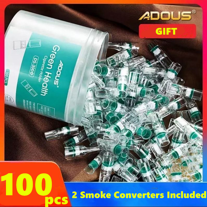 adous green health cigarette holder Mini Fliter C1014 Disposable Tar Trap Super Tar Filter 100 Pcs (1 Unit) Sleek and portable ADOUS-DS-300 (Cig filter), Everything Else