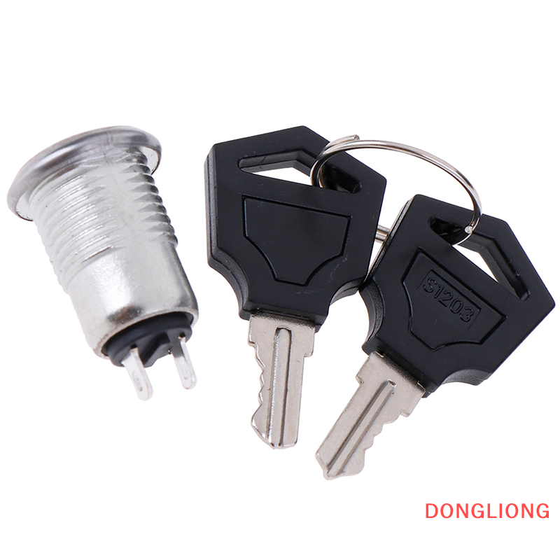 DONGLIONG 1pc 12mm Mini Key Switch ON/OFF Lock Switch KS-02 KS02 Electronic Switch 3A 250V