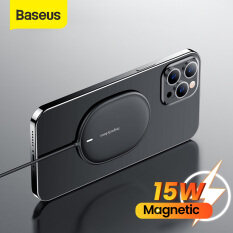 Bộ sạc không dây nam châm Baseus 15W Qi Magnet Pad sạc không dây tương thích với iPhone 13 12 Bộ sạc Mag-Safe