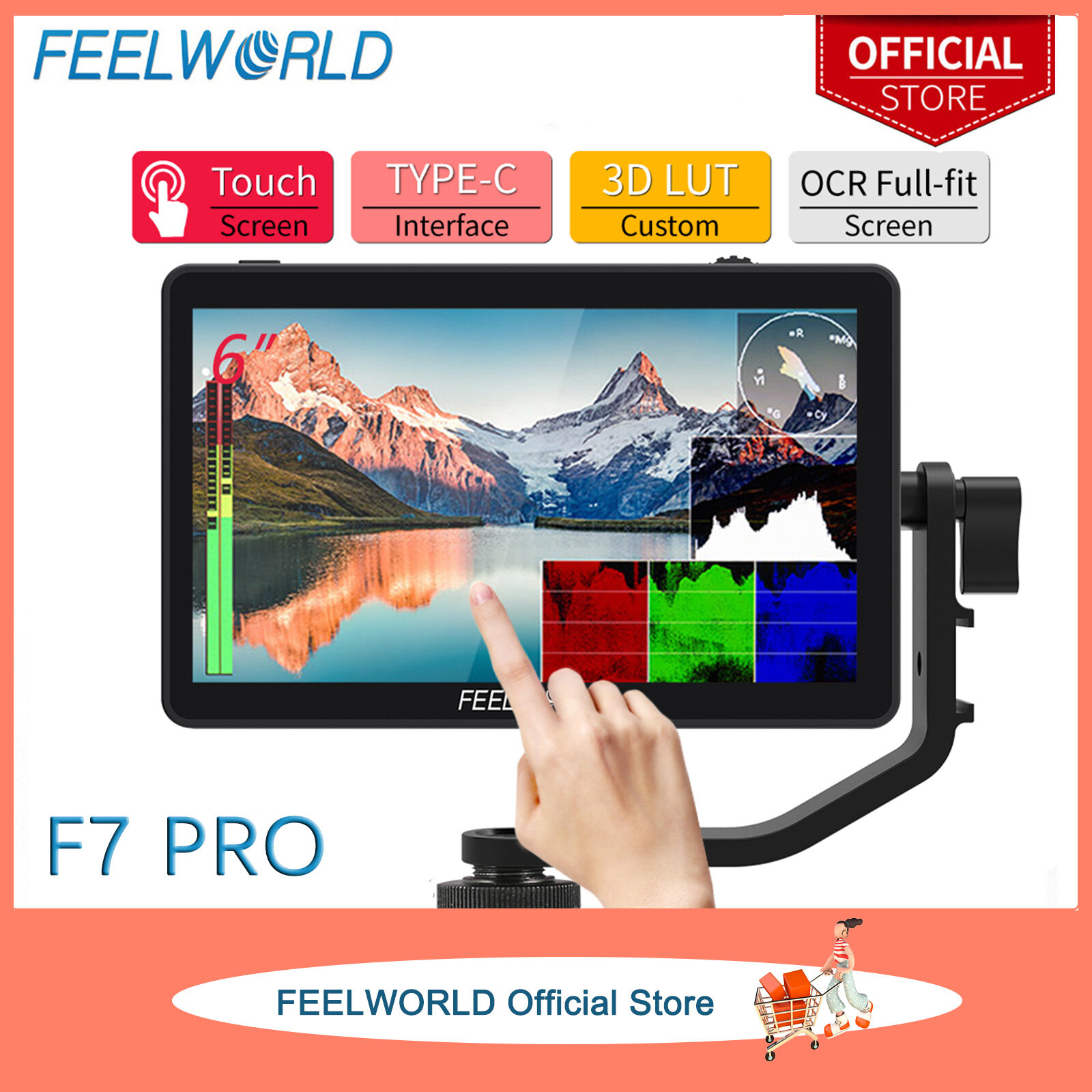 FEELWORLD LUT7 Pro 7-inch Camera Field Monitor - 2200nit 4K HDR With 3D LUT Support