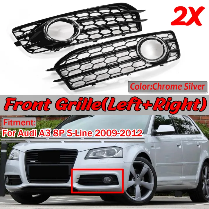 For Audi A3 8p S Line Bumper 2009 2012 Honeycomb Fog Light Grille Grill Cover Car Accessories Lazada Singapore