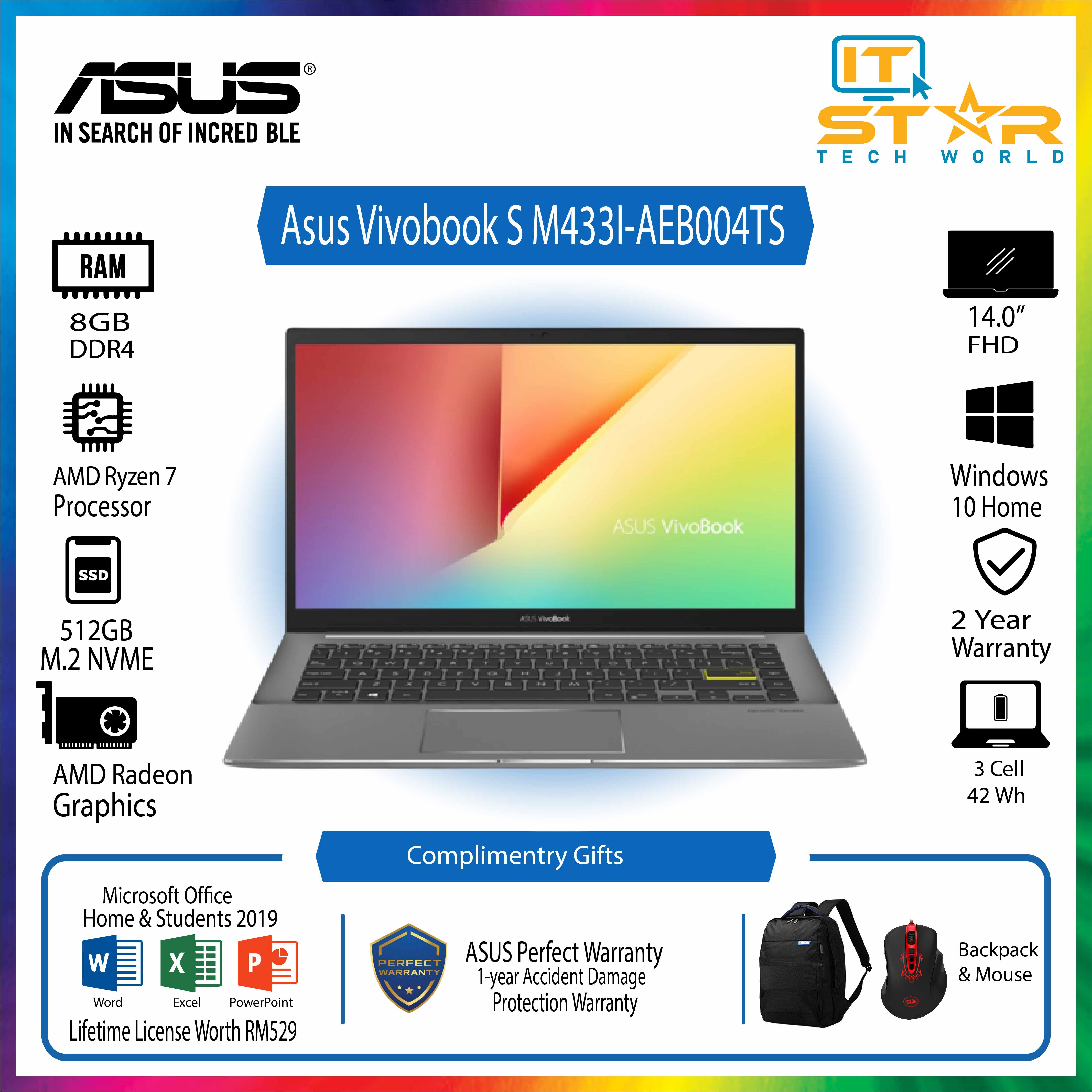 Asus Vivobook S M433I-AEB004TS – AMD Ryzen 7 4700U | RAM 8GB | 512GB ...