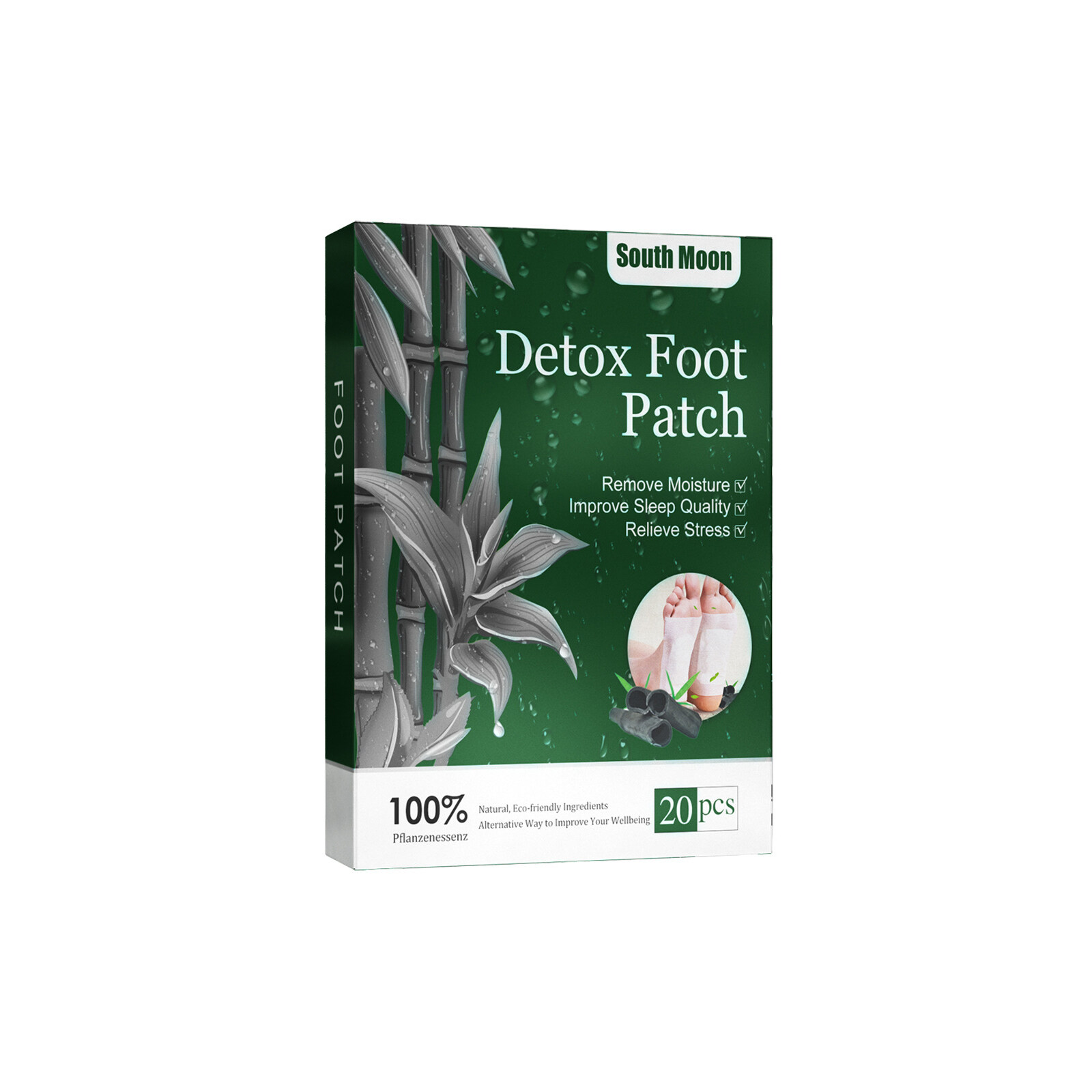 South Moon Detoxifying Foot Pads AllNatural Bamboo Foot Detoxifying