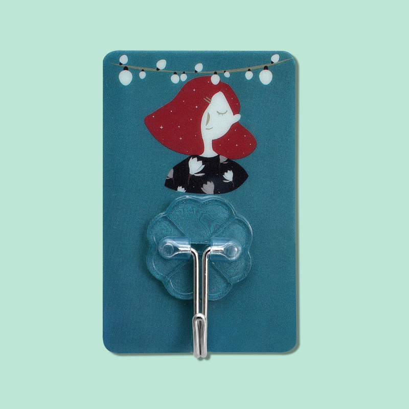 4pcs Cartoon Strong Glue Hook Kitchen Bathroom Hanger Hook Punch-free Seamless Hooks