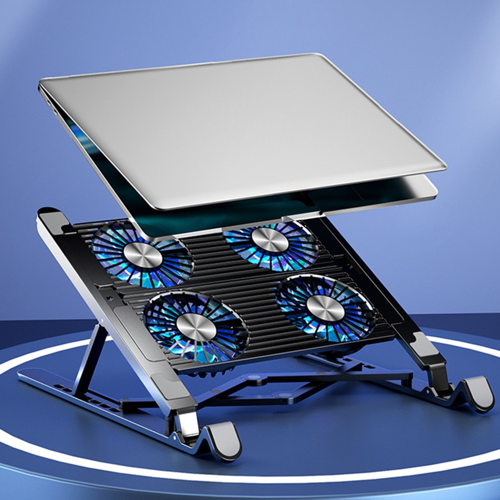 New máy tính xách tay Cooler cơ sở đứng Laptop xoay lật tấm làm mát xách tay có thể điều chỉnh giá đỡ máy tính xách tay cho 11-17.3 inch với 2/4 người hâm mộ 2023 loại tốt