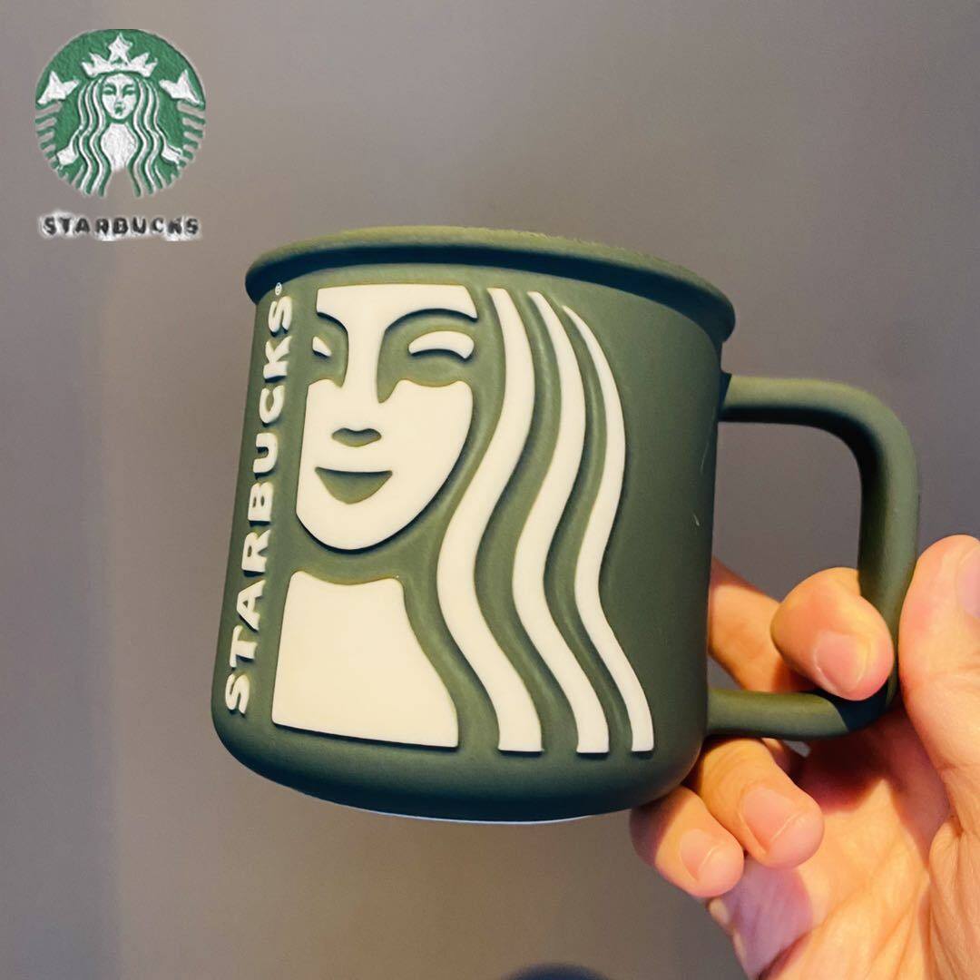 2021 Starbuck Cup Ocean Fish Scale Pattern Mug Dark Green Ceramic Mug