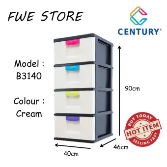 Century 4 Tier Plastic Drawer Plastic Cabinet Storage Cabinet