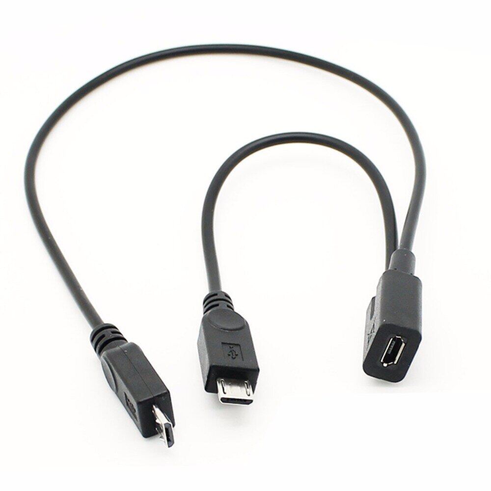 New micro usb female to 2 micro usb male splitter extension charge cable for galaxy s3 s4 s5