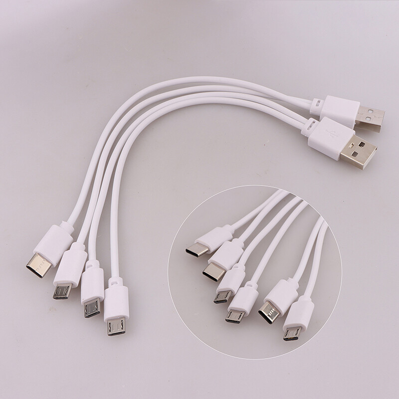 Xiaodage💕 1Pc 2 in 1 USB Male to Micro USB Type-C Splitter Data Transfer Charging Cable for for Android Smartphones Tablet Dual Micro USB