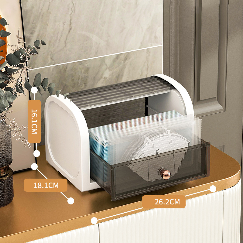 Storage box creative mask storage box living room porch bedroom cosmetic medicine box transparent drawer finishing box