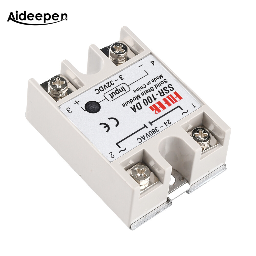 Aideepen-solid state relay ssr-100da 100a 3-32v dc to 24-380v ac ssr 100da solid state relay for industrial