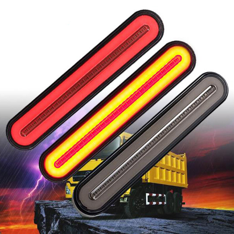 Potey 3 in 1 Neon LED Trailer Truck Brake Light Brake Stop Light Signal Lamp 12-24V