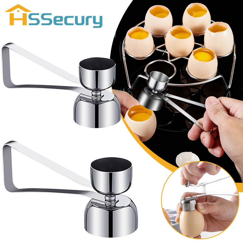 Metal Eggshell Cutter Egg Opener Shell Opener 304 Stainless Double Head Egg Topper Shell Opener Boiled Raw Egg Creative Kitchen Tool