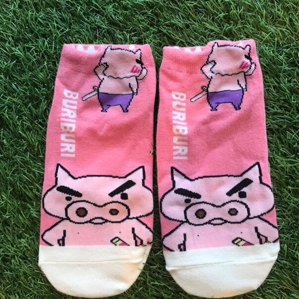 (Ready Stocks) Adult Cute Cartoon Socks ShinChan 10 Pairs Design Lazada