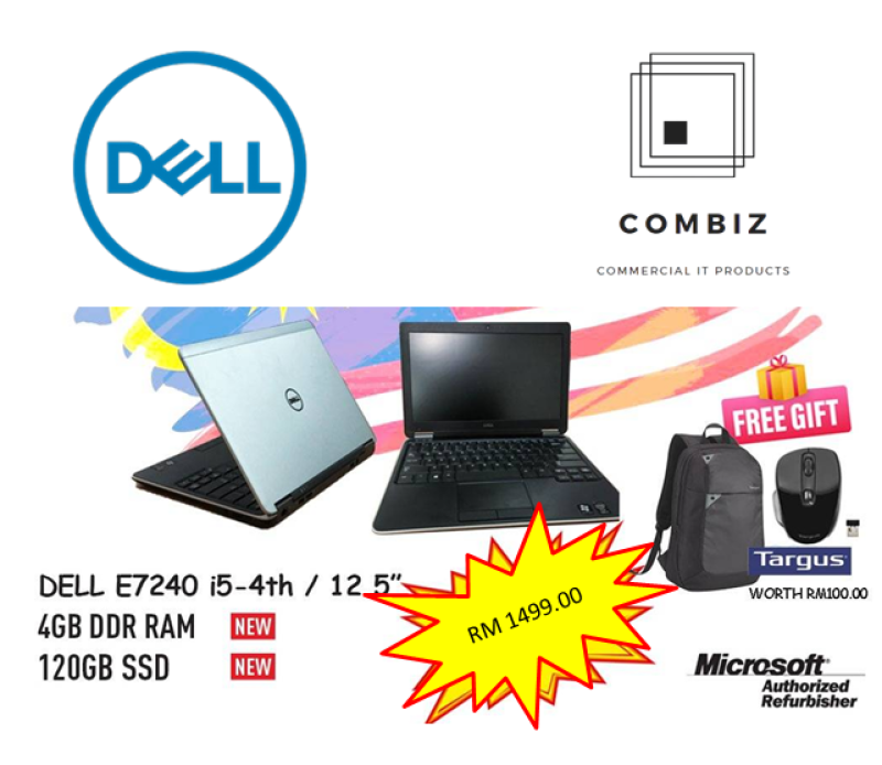 Dell Latitude E7240 - 12.5 / Core I5-4th Laptop (Refurbished) Malaysia