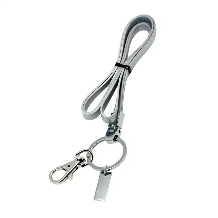 ID Badge Holder USB or Cell Phone Boshiho Lanyard Neck Strap with Strong Clip and Keychain for Keys Leather Lanyard Red