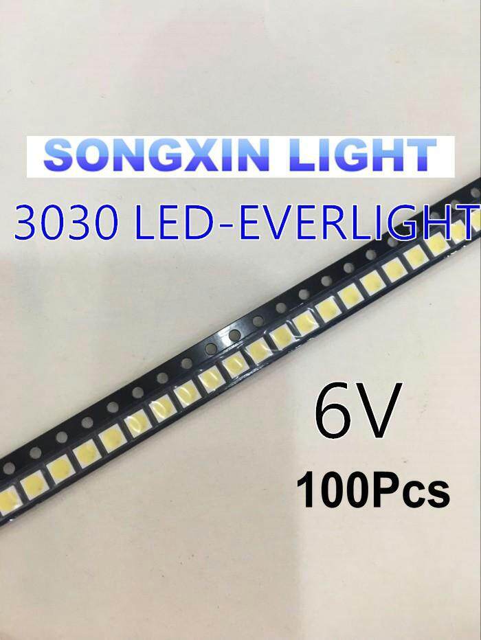 100 Pcs Everlight Lampu Belakang LED 3030 6 V 1-2 W COOL Putih 125-150LM Lampu Latar LCD untuk TV TV Aplikasi 62-123TUN2C/F110140N57SBF-T
