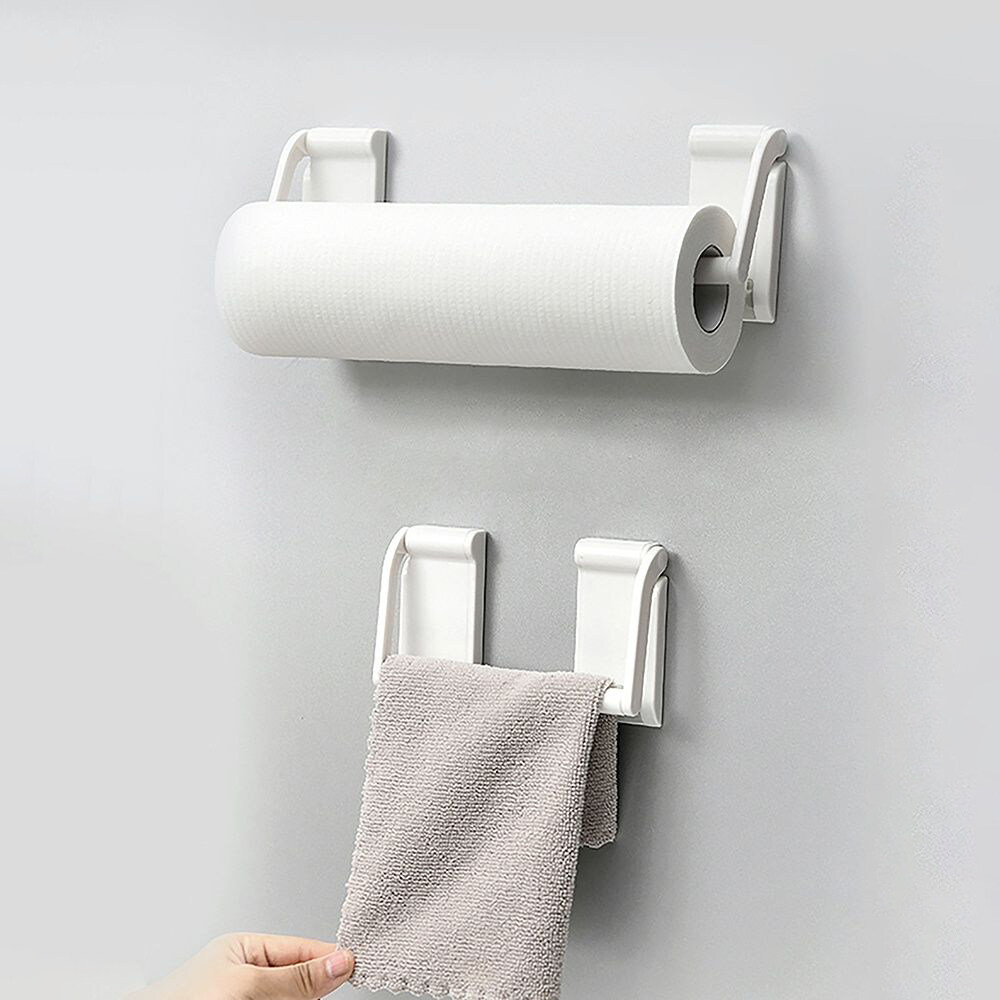 Paper Roll Holder Magnet paper towel holder refrigerator free punching storage rack Rack Paper Organizer Towel Rack for Bathroom Kitchen