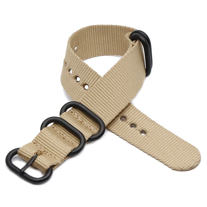 LANGLEY 18mm 20mm 22mm Nato Strap Watch Band with Black Heavy Buckle Watch Band General Use Watch Strap Wholesale Woven Nylon Band