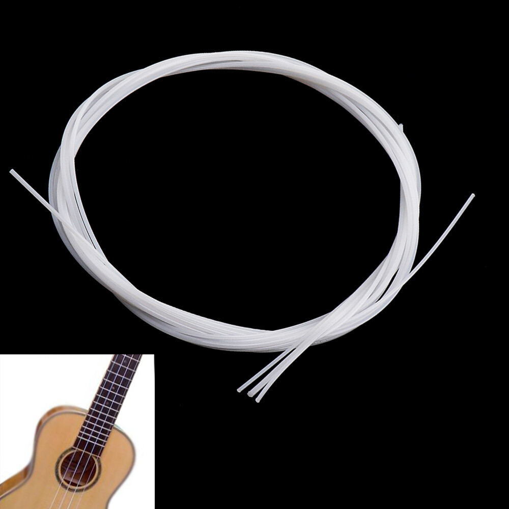 4pcs/set White Durable Nylon Ukulele Strings Replacement Part for 21" 23" 26" inch Stringed Instrument