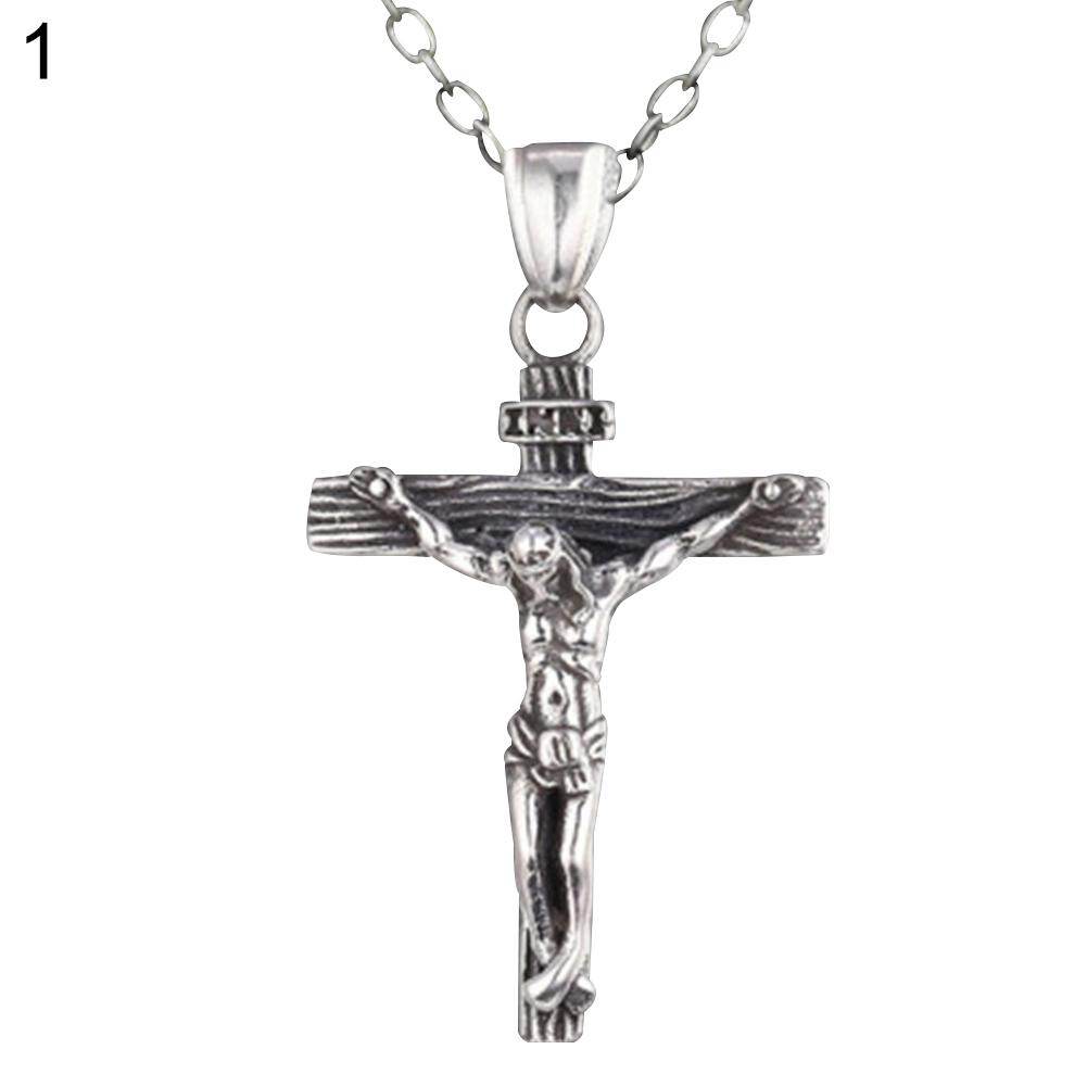 Talent Star Fashion Men Jesus Cross Pendant Necklace Stainless Steel Club Chain Jewelry
