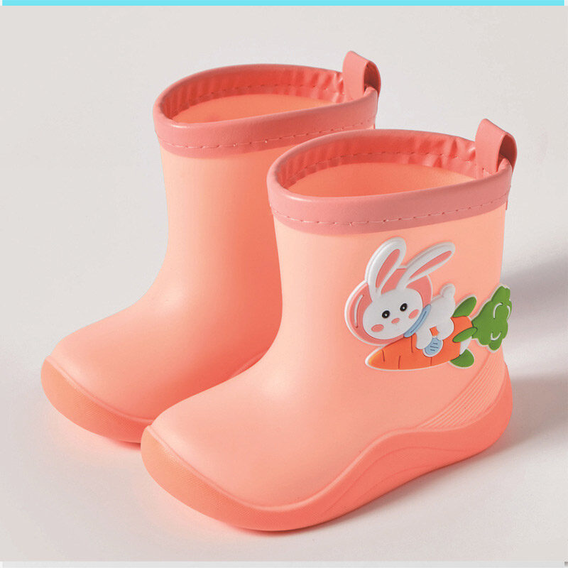 HS Children's rain boots, children's baby rain boots, new cute cartoon water shoes, non-slip rubber shoes for boys and girls.