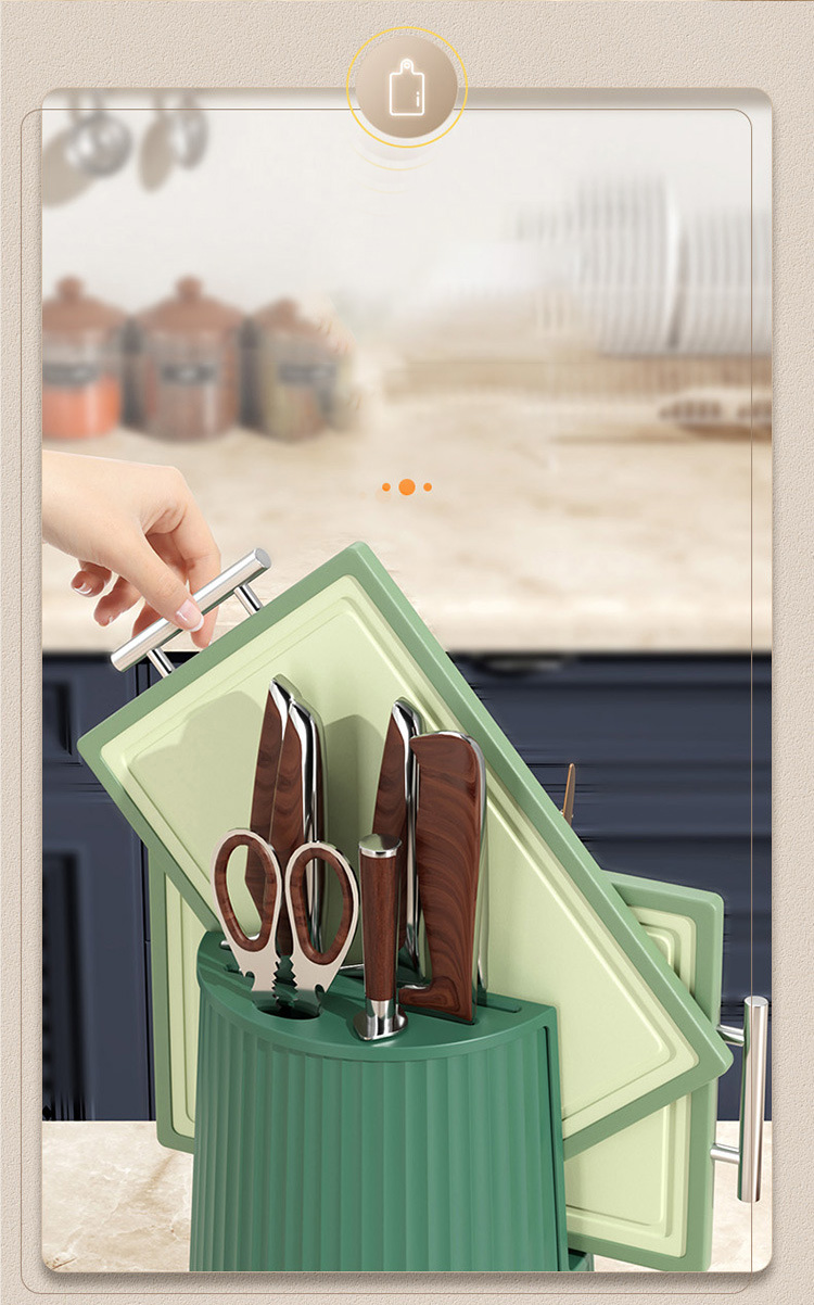 KS household knife rack kitchen rack cutting board chopping board storage rack multi-function rotating chopsticks spoon cage chopsticks knife rack