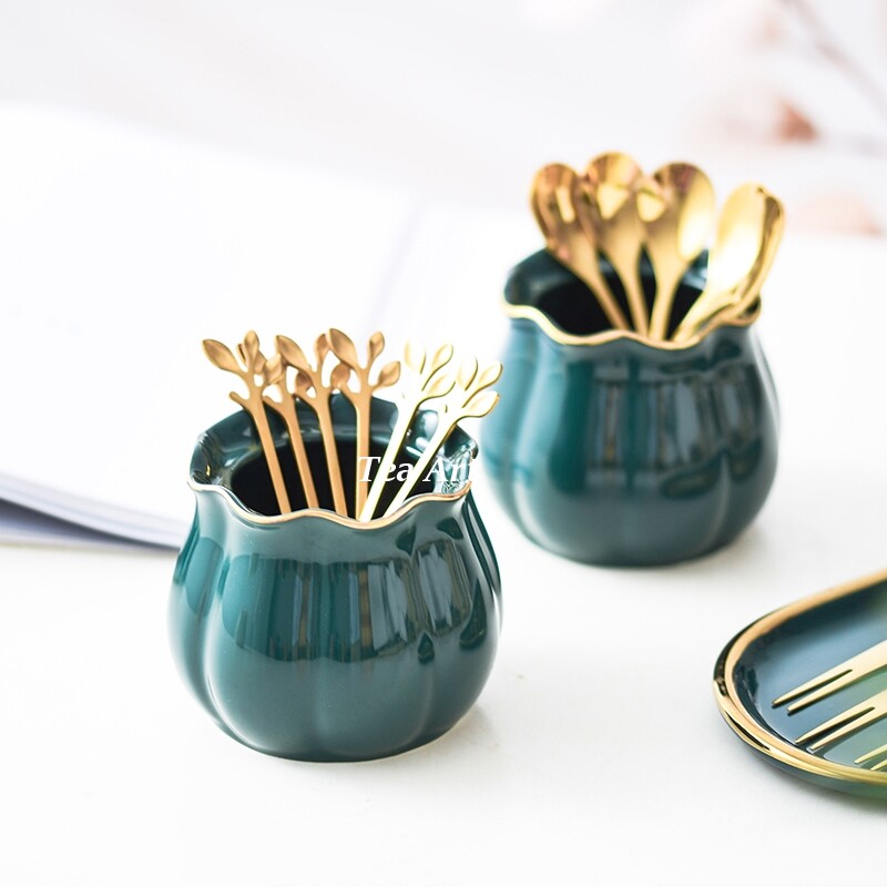 Bắc Âu Ánh Sáng Sang Trọng Nĩa Ăn Trái Cây Và Trái Cây Chèn Set Sáng Tạo Thép Không Gỉ Thời Trang Hộ Gia Đình Nĩa Tráng Miệng Bánh Ngã Ba