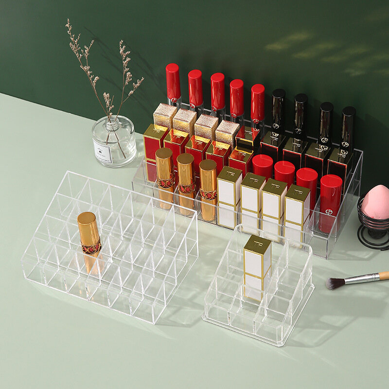hộp son môi trong suốt hộp mỹ phẩm người giữ son môi hộp đồ trang sức hộp acrylic rõ ràng hộp lưu trữ acrylic Hộp đựng trang sức, đựng son môi, tủ acrylic trong suốt nhiều ngăn, mỹ phẩm nhựa bàn đựng son môi