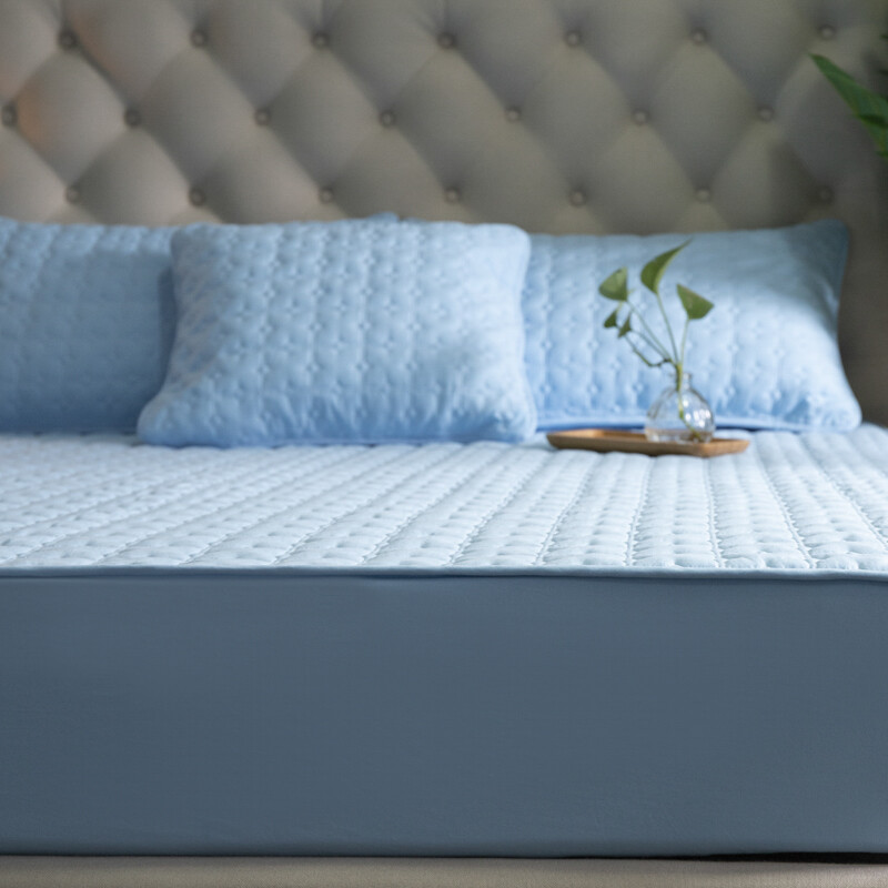 (Special Size)Solid Color Quilted Breathable Fiteed Bed Sheet Mattress Protector Cover Four Seasons Bedspread
