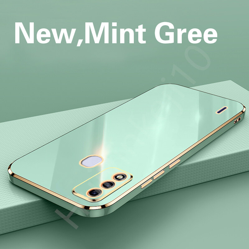 ITEL A48 straight edge electroplating square soft plastic shell color shell mobile phone case