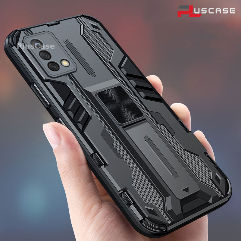PlusCase for OPPO A95 4G A74 4G Case Shockproof Kickstand Armor Camera Lens Protector Hard Back Cover