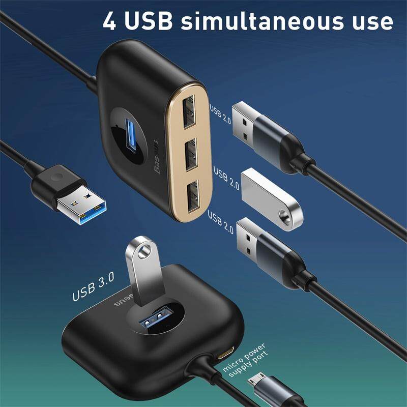 HUB USB Baseus sang USB 3.0 HUB USB cho MacBook Pro Surface Pro 6 Bộ chia HUB USB 2.0 USB có cổng Micro USB HUB USB 3.0 Type-C