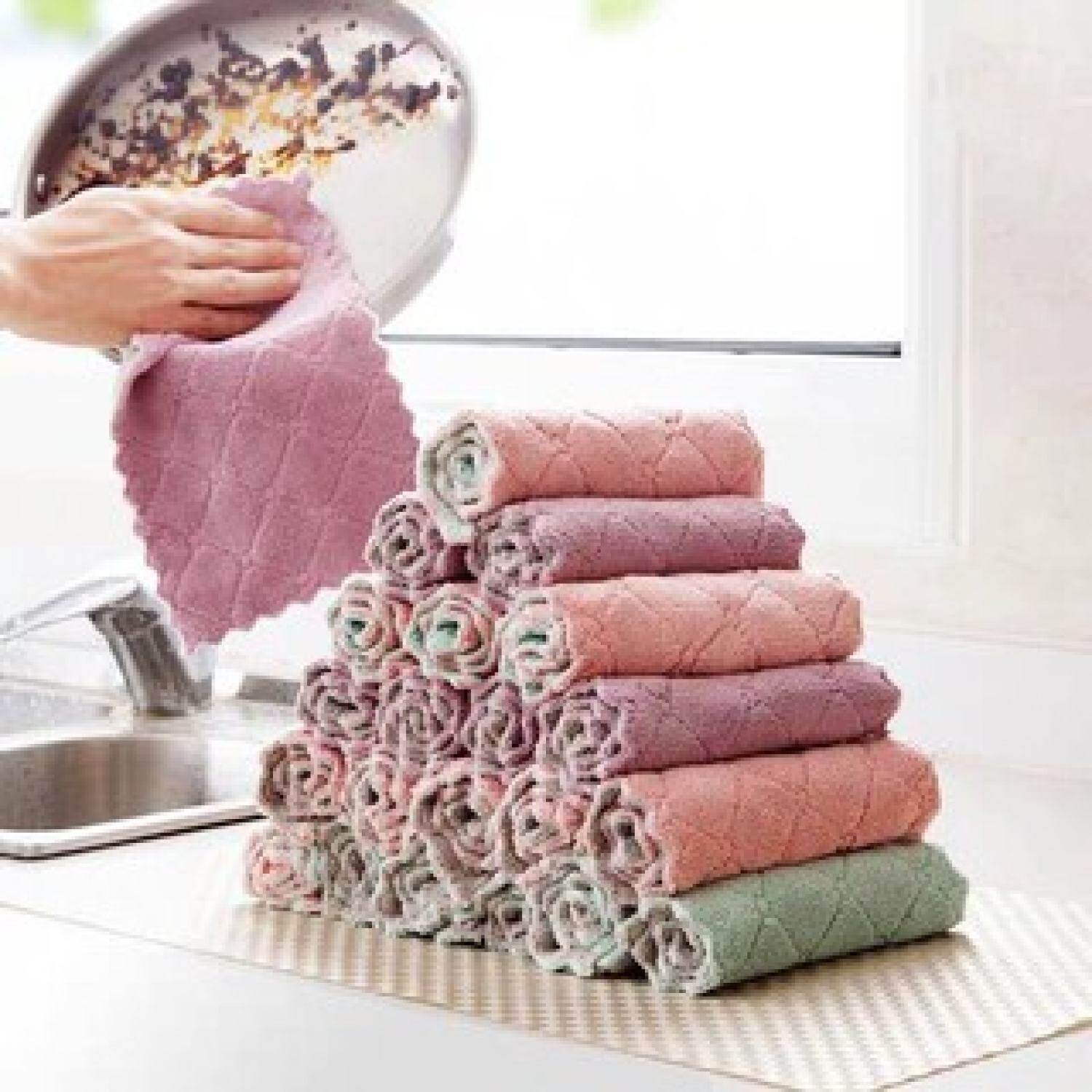 Khăn Lau Bếp Đa Năng 2 Mặt Siêu Thấm Nước (lẻ 1 chiếc)