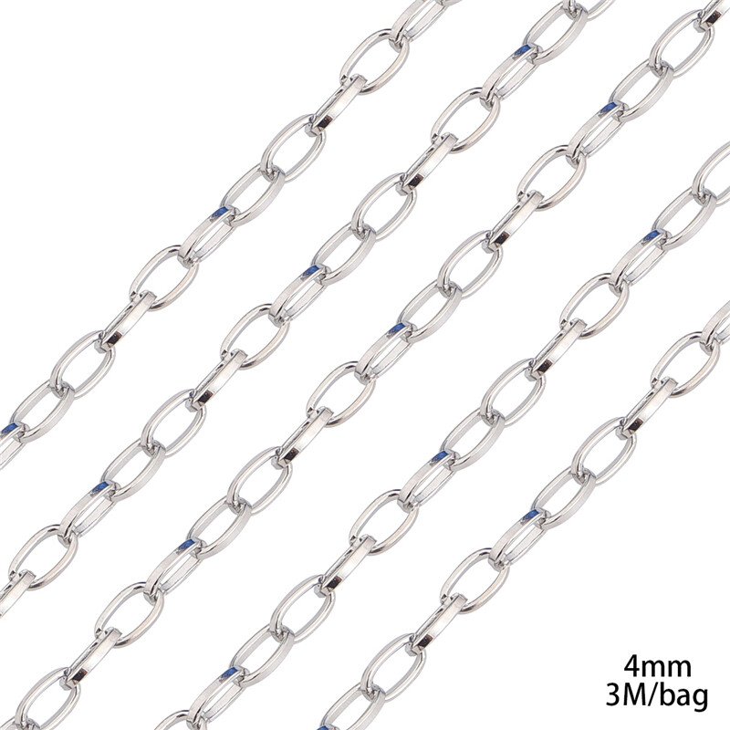 3M/Bag 4mm Iron Necklace Chain For Jewelry Making Findings DIY Necklace Bracelet Chains Handmade Jewelry Accessories