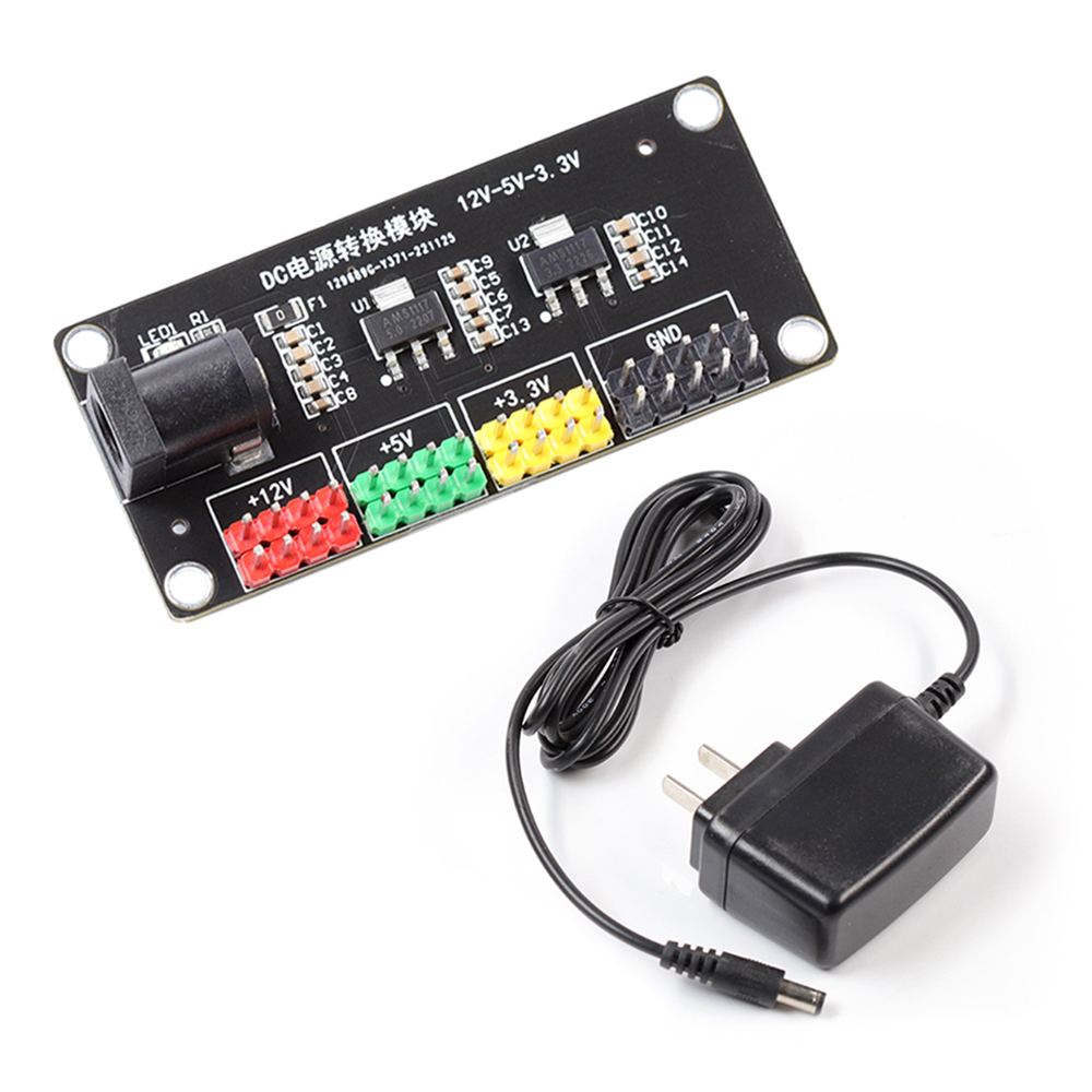 Diymore dc-dc 12 v to 3.3 v / 5 v / 12 v voltage converter multi-output step-down power supply module with power adapter