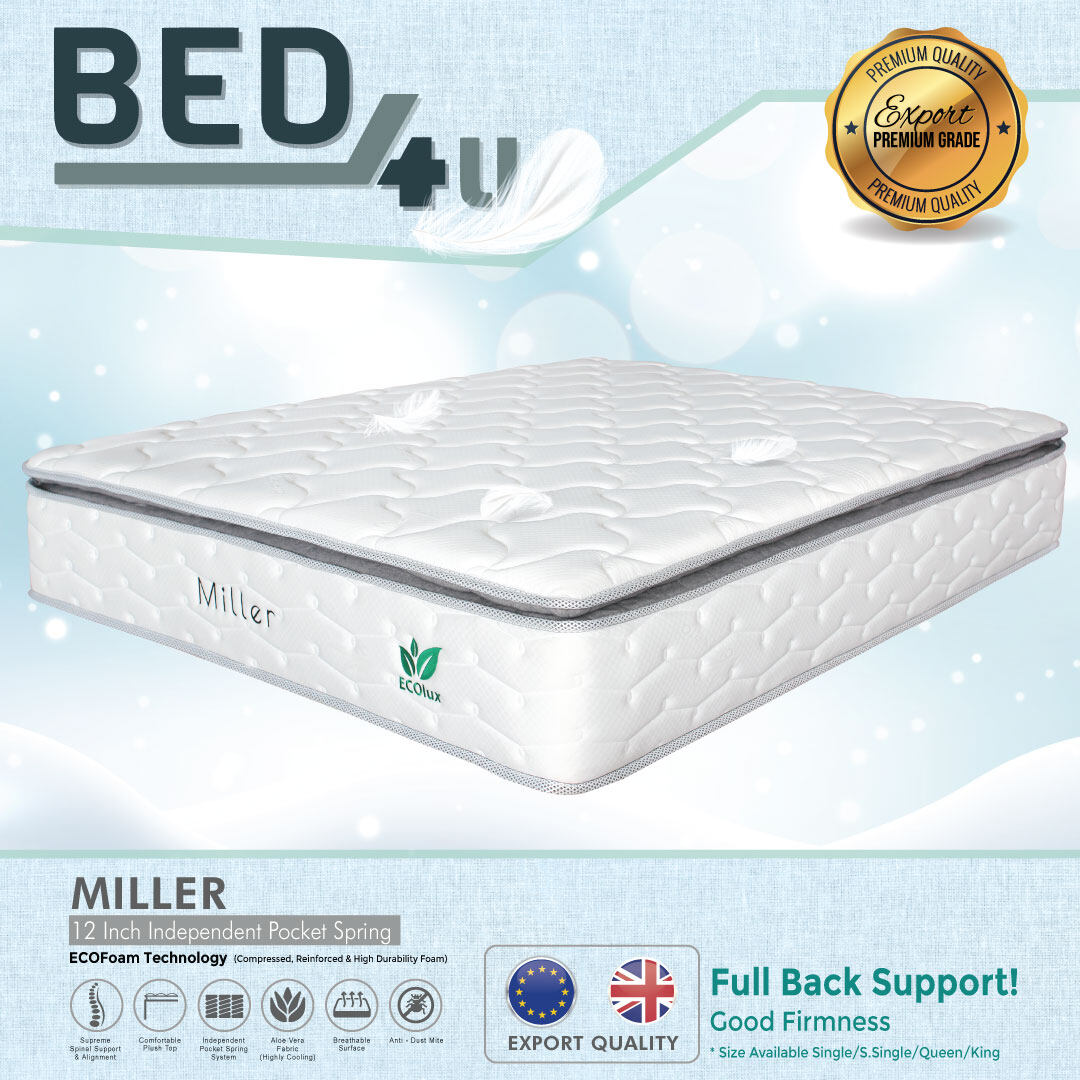 (Bed4U FREE DELIVERY) ECOlux Miller (Premium Grade) Mattress/Tilam