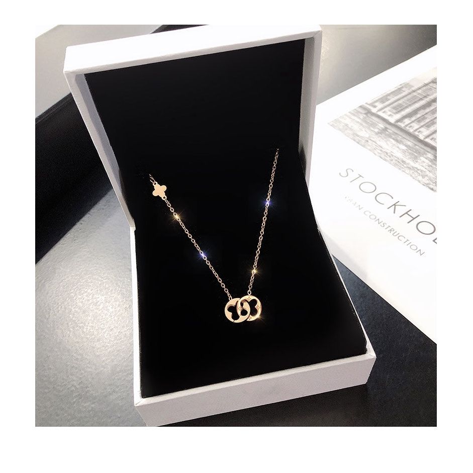 RAISS Choker Necklace Hollow Model Design Sheet Semicolor Rose Gold Titanium Steel Material For Women