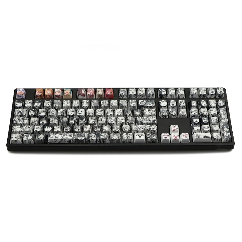 PBT 108 key Ahegao Keycap Dye Sublimation OEM Profile Japanese Anime Keycap For Cherry Gateron Kailh Switch Mechanical