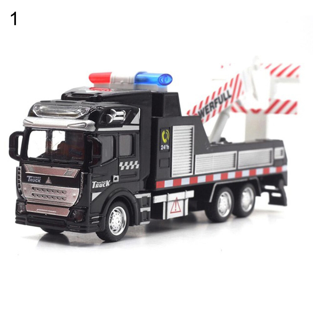 The Pisciculture Realistic Alloy Police Rescue Transport Vehicle Pull back Car Eucation Kids Toy