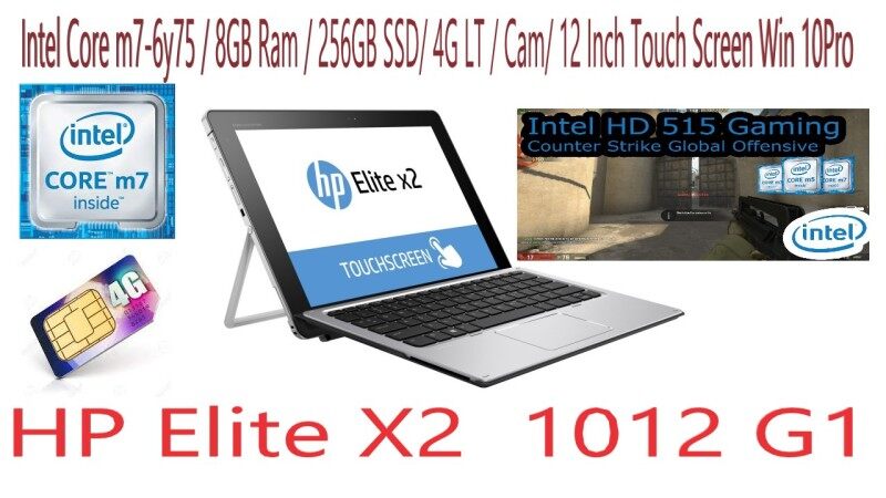 (Refurbished) HP Elite X2 1012 G1 ( Intel Core m7-6y75 / 8GB Ram/256GB SSD/ 4G LT / 12 Inch Touch Screen/ Cam / Win 10Pro Malaysia