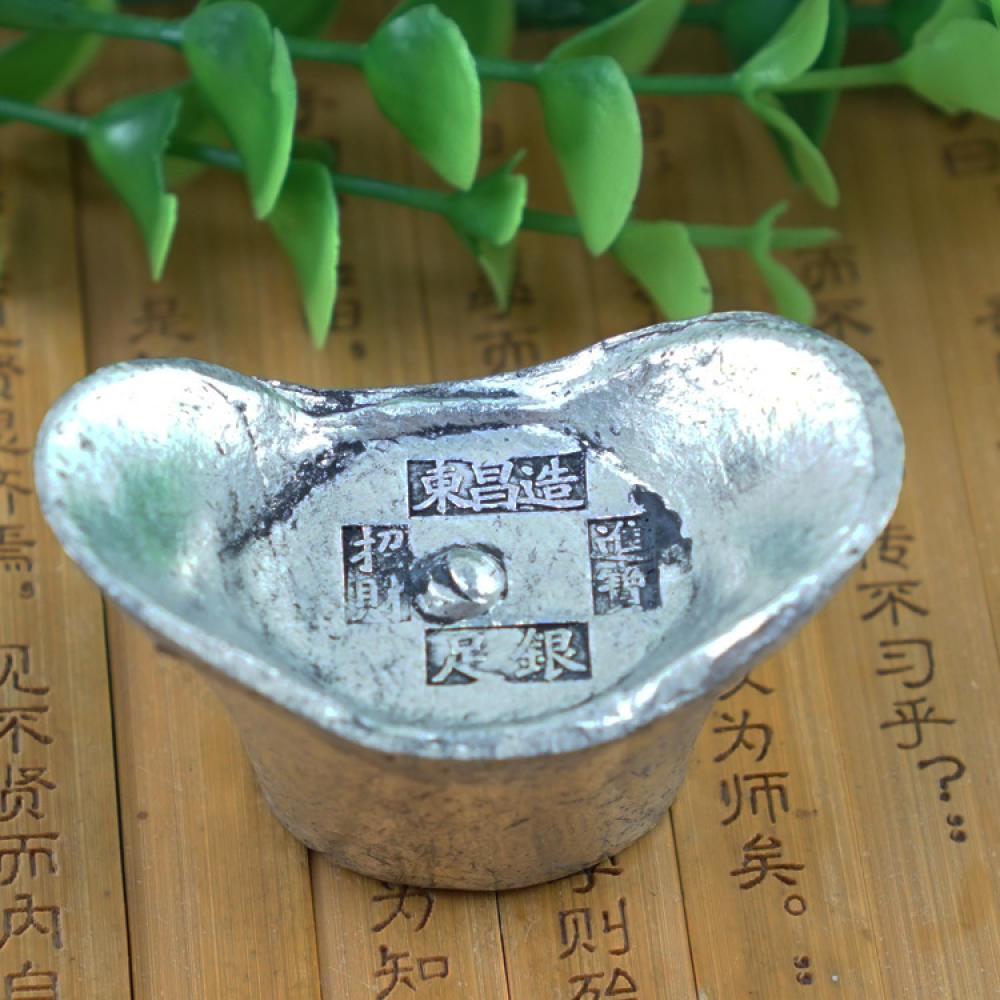 On sale đồng xu cổ trang trí hình thỏi bằng bạc nguyên chất jinbao may mắn làm bằng bạc nguyên chất tại nhà thị trấn phong thủy đồng xu cổ phật