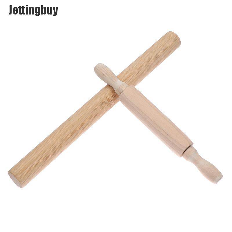 [Jettingbuy] Rolling Pin Solid Wood Non Stick Wooden Pressing Stick Baking Dough Kitchen Tool