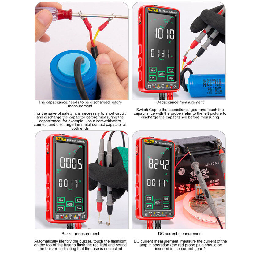 ANENG 683 Smart Digital Multimeter Electrical Capacitance Meter Hz Ohm Diode Tester 6000 Counts AC/DC Measuring Tools